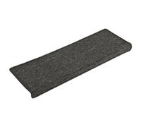 Tapis d'escalier 15 pièces 65 x 21 x 4 cm Gris foncé Bord rectangulaire