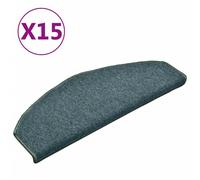 Tapis d'escalier 15 pièces 65 x 24 x 4 cm Vert foncé Demi-rond Grand