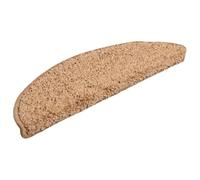 Tapis d'Escalier 15 Pieces Beige 56x17x3 cm PP Tufte Demi-Rond | -rayures, insonorisant, isolant, lavable, fixation adhésive facile, emballage rouleau, polyvalent