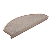 Tapis d'escalier 20 Pièces 65x24x4 cm Marron Clair Demi-Rond PP | Lavable, pliable, rubans adhésifs, protège contre glissements, usage intérieur, emballage rouleau