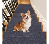 Tapis D'Escalier, 5 Pièces Autocollants Antidérapant 50x75cm Gris Foncé | Transparent Tapis Lavable En Machine, Avec Dos En Tpe Pour Enfants, Personnes Âgées Et Animaux