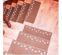 Tapis d'escalier auto-adhésif antidérapant lumineux pour escaliers en bois - Lot de 5 - Sécurité intérieure