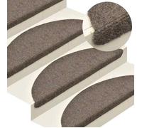 Tapis d'escalier auto-adhésif - vidaXL - Beige - 65x21x4 cm - Demi-rond - Lot de 10 - Antidérapant - Lavable en machine