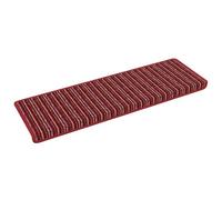 Tapis d'escalier auto-adhésifs 15 pièces 65 x 21 x 4 cm Antidérapant Rouge | 100 % polypropylène, design antidérapant, insonorisant, anti-salissure, pour couloir et salon
