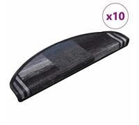 Tapis d'escalier autoadhésifs - vidaXL - 65x21x4 cm - Noir et gris - Lot de 10
