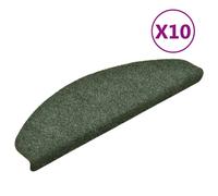 Tapis d'escalier autocollant 10 pcs. Vert 65x21x4cm Non-tissé aiguilleté