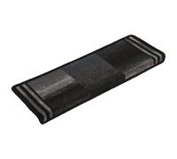 Tapis d'escalier autocollants 15 pcs 65x21x4 cm Noir et gris