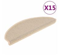 Tapis d'escalier autocollants - vidaXL - Aspect sisal - 65x21x4 cm - Crème - Antidérapant - Insonorisant - Lavable
