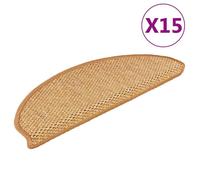 Tapis d'escalier autocollants - vidaXL - Aspect sisal - Orange - 65x21x4 cm - Antidérapant - Insonorisant - Lavable