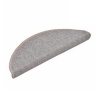 Tapis d'escalier Demi-Ronds 10 Pièces 65 x 24 x 4 cm Marron Clair PP | PP tufté insonorisant, lavable et pliable, adhésif double face, rayures, emballage en rouleau