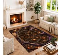 Tapis d'escalier Fantasy Dragon Library 1,2 x 1,8 m | Thème bibliothèque fantastique, escalier en spirale, atmosphère mystique, décoration, accents d'inspiration gothique