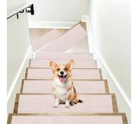 Tapis D'Escalier, Lot de 5 Autocollants Antidérapant 50x75cm blanc cassé | Moquette Escalier Avec Dos En Tpe, Lavable En Machine Pour Enfants, Personnes Âgées Et Animaux
