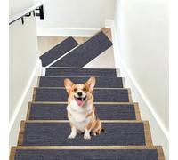 Tapis D'Escalier, Lot de 5 Autocollants Antidérapant 50x75cm Gris Foncé | Tapis De Marche Avec Dos En Tpe, Lavable En Machine Pour Enfants, Personnes Âgées Et Animaux