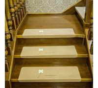 Tapis d'escalier phosphorescent de sécurité 76,2 x 20,3 cm antidérapant pour marches en bois, ruban adhésif réutilisable pour usage domestique (70 x 22 x 4,5 cm, beige chameau)