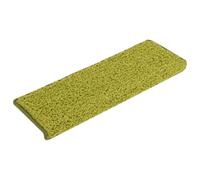 Tapis d'escalier PP Tufté Vert 15 Pièces 65 x 21 x 4 cm Protecteur | Lot de 15, lavable, pliable, adhésif double face, isolation thermique, réduction sonore, dérapant, usage intérieur