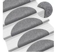 Tapis d'escalier - VIDAXL - 15 pcs - Gris clair - 54 x 16 x 4 cm - Antidérapant