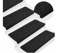Tapis d'escalier - vidaXL - Auto-adhésifs - 15 pcs - Anthracite