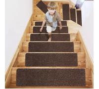 Tapis d'escalier - XVX - Ensemble de 15 - 100x30cm - Antidérapant - Installation facile