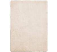 Tapis descente de lit moquette rectangulaire en polyester coloris naturel - Longueur 170 x Profondeur 120 x Hauteur 1.5 cm -JUANIO- Bois G