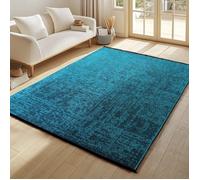 Tapis Design Tapistrend 120 x 170 cm - Bleu - Bohème - Effet Laine Doux À Poils Courts Pour Un Confort Quotidien