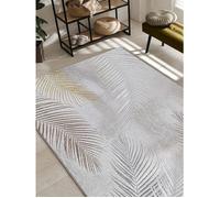the carpet Mila Tapis Moderne Dense à Poils Courts, Salon, Chambre à Coucher, Brillance élégante, Fibre Brillante, Effet très Profond, Plume, Gris, 240 x 340 cm