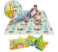 Tapis d'éveil 180x200 cm LIONELO Robby - Tapis double face - Bonne isolation du sol - Intérieur et Extérieur - Pliable - Sac inclus