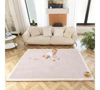 Tapis d'Éveil 200x150x2,5cm Mousse Mémoire, Jardin Zen Antidérapant Sol Enfant
