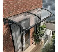 Tapis d'évier de drainage extérieur pour porte d'entrée - Panneau en polycarbonate avec support en aluminium pour patio, porche, terrasse - Solution de sol résistante aux intempéries