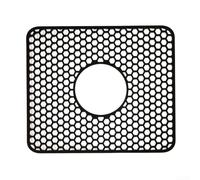 Tapis d'évier en silicone souple avec canaux de drainage et base stable pour faciliter la manipulation quotidienne de la vaisselle (trou central noir)