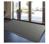 Tapis d'extérieur antidérapant robuste - Paillasson en caoutchouc durable, taille personnalisée 75 x 120 cm, grattoir à chaussures gris pour porte d'entrée et entrée, idéal pour une utilisation en