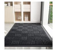 Tapis d'extérieur antidérapants pour entrée de Maison, grattoir à Chaussures, paillasson de Garage Absorbant l'eau, 2 Couleurs (Couleur : Noir, Taille : 80 x 120 cm)