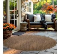 Tapis d'extérieur - CARPETTEX - Rond - Résistant aux intempéries - Marron - 120 cm de diamètre