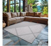 Tapis d'extérieur en design uni, résistant aux intempéries, pour terrasse, balcon, couleur: gris, taille: 160 x 230 cm