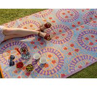 Tapis d'extérieur imperméable tissé Boho | Tapis en plastique, léger et antidérapant avec motif géométrique double face | Pour jardin, patio, terrasse, salle de bain, utilitaire, pique-nique