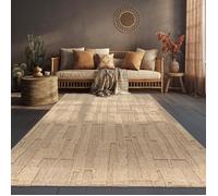 Tapis d'extérieur résistant aux intempéries - Paco Home - 120x160 cm - Beige - Motif Abstrait - Hauteur de poils 7 mm