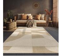 Tapis d'extérieur résistant - Paco Home - 120x160 cm - Crème - Motif géométrique - Tissé plat - Polypropylène