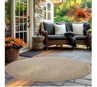 Carpettex Tapis d'Extérieur Résistant aux Intempéries 200 cm Rond Beige - Résistant aux UV, Imperméable et Léger - Idéal pour Balcon, Terrasse, Cuisine et Jardin