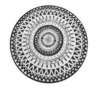 TERRE JARDIN Tapis d'extérieur Rond et réversible, Polypropylène, Anti-UV | Tapis rond diamètre 150 cm en polypropylène 350 g/m², réversible noir et blanc, traité anti-UV et résistant aux intempéries