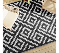 vidaXL Tapis d'extérieur ARAKIL Blanc et Noir 190x290 cm PP