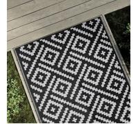 vidaXL Tapis d'extérieur ARAKIL Blanc et Noir 120x180 cm PP