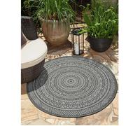 Tapis d'extérieur - THE CARPET - Mistra - Résistant UV - Anthracite - 120 cm rond - Design Mandala