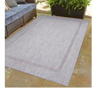 Tapis d'extérieur uni résistant idéal terrasses balcons jardins cuisines un tissage plat sisal Couleur: Argent Taille: 140 x 200 cm