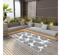 Tapis d'extérieur vidaXL - Blanc et noir - 160x230 cm