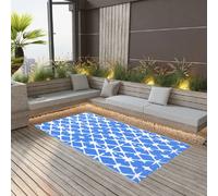 Tapis d'extérieur vidaXL - Bleu et blanc - 80x150 cm