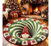 Tapis d'illusion d'optique de Tapis Rond Noël 3D for Le thème du Salon | , Forme ronde, conception 3D, illusion d'optique, décoration de salon(D,120CM)