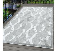 Tapis d'intérieur d'extérieur résistant - CARPETTEX - Gris 140 x 200 cm - Motif en treillis - Style Moderne