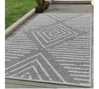 Tapis d'intérieur d'extérieur scandinave CARPETTEX - Gris 140 x 200 cm - Résistant terrasse balcon cuisine salon