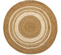 Tapis d'intérieur - HAMID - Tapis Jute Rond - 100% Fibre de Jute Naturelle - Fait à la Main - 100x100cm