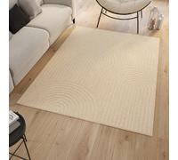 Tapis d'intérieur rectangle JADA à motifs circulaire beige 160 x 220 cm