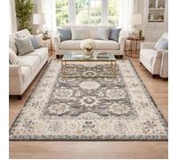 Tapis d'orient, 160 x 230 cm, noir et beige, relief tissé élégant, LYN51 OPALE